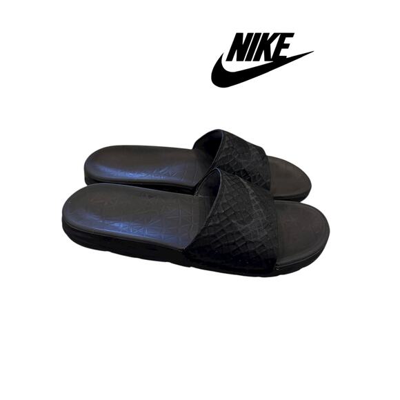 Nike Benassi Solarsoft Slide Sandals Men's Black Gray 705474-091 Slides 13 - Picture 1 of 5